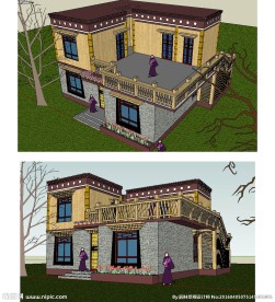 藏式民宅草图大师SU模型
