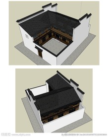 传统民居院落草图大师SU模型