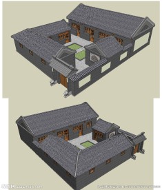 四合院草图大师SU模型