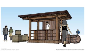 售货亭售卖亭草图大师SU模型