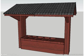 大排档售货售卖亭草图大师SU模