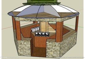 售货售卖亭草图大师SU模型