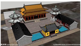 祠堂庙宇建筑草图大师SU模型