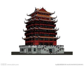 庙宇建筑草图大师SU模型SKP