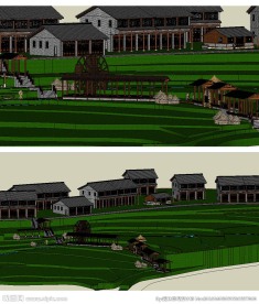 南方农家建筑景观草图大师SU模