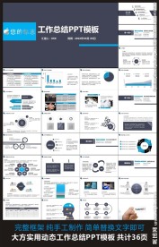 大方实用动态工作总结PPT模板