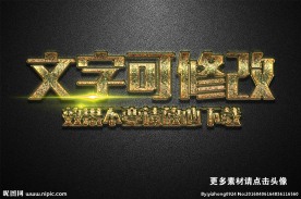 金色磨砂立体字