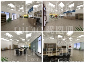 企业大厅展示柜效果图