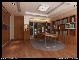 办公楼书房效果图