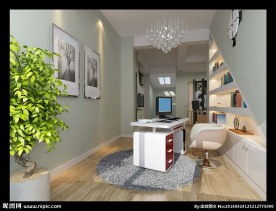 现代书房效果图