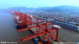 中国宁波港航拍塔机高清实拍