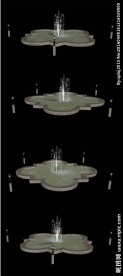 高档建筑群内旱喷泉SU模型