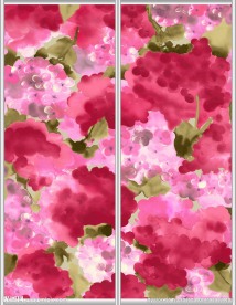 水彩花纹移门