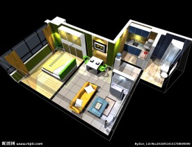 房地产轴侧鸟瞰效果图3D模型G