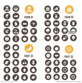 农场 水果类 矢量 图标