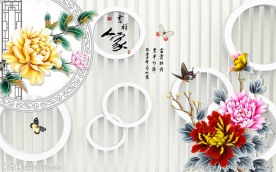 富贵人家牡丹花朵背景墙