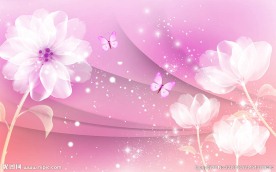 现代简约浪漫白色花卉背景墙