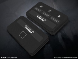 黑色简约名片模板