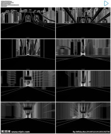 城市线条建筑大气穿梭