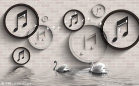 经典怀旧音乐符号背景墙