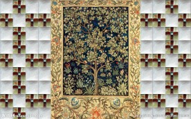 经典抽象花卉图案背景墙