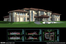 会所室外建筑模型