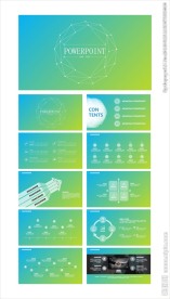 封面清爽简约ios风ppt模板