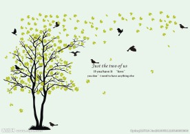 情侣树墙纸