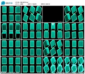 绿色旋转动感跳动方块背景视频