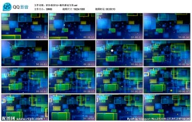 夜店VJ蓝色移动方块大屏幕背景