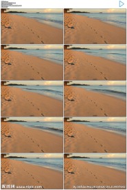 4K夏威夷海滩上的脚印