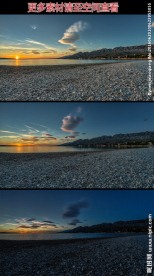 海滩看落日美景高清实拍视频素材