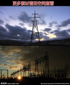 高压电塔电网传输高清实拍视频素
