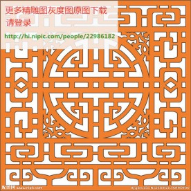 花格屏风镂空通花窗格矢量线条图