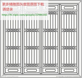 花格屏风镂空通花窗格矢量线条图