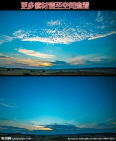 日落蓝天美景延时拍摄高清视频