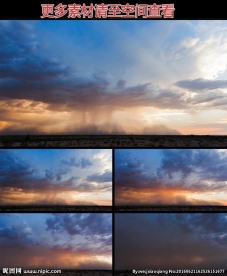 戈壁黄昏沙尘暴高清实拍视频素材