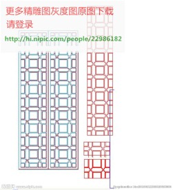 花格屏风镂空通花窗格矢量线条图