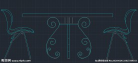 休闲桌椅cad