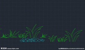 草丛 鹅卵石 cad