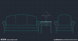 茶几沙发 cad