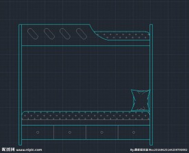 上下铺 cad