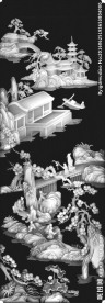 顶箱柜门扇山水人物风景浮雕屏风