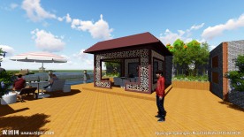 特色亭别墅景观效果图