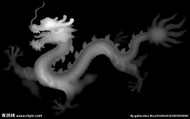 单龙浮雕灰度图