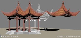 四角凉亭效果图