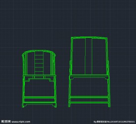 中式椅子 CAD