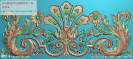 孔雀洋花精雕图