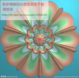 圆形洋花门上花精雕图