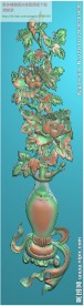 牡丹花瓶洋花门上花精雕图